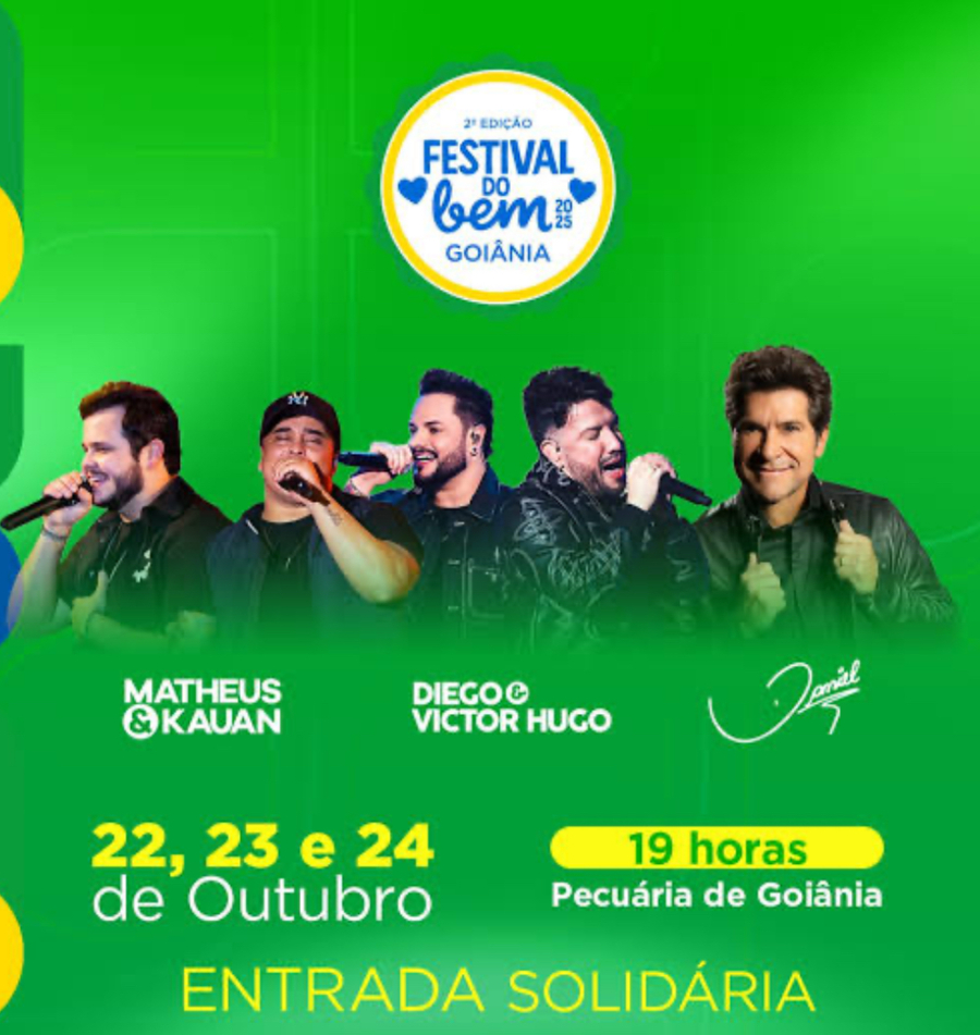 Goiânia recebe o Festival do Bem entre 22 e 24 de outubro com grandes shows e solidariedade